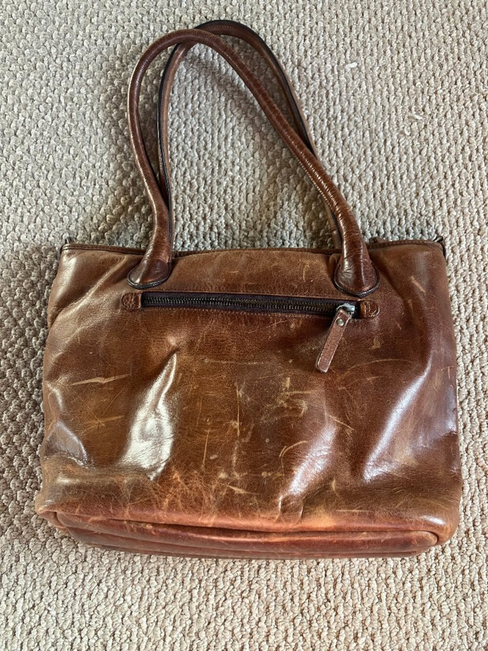 ONA The Capri Brown Antique Cognac Leather Camera Tote Bag READ
